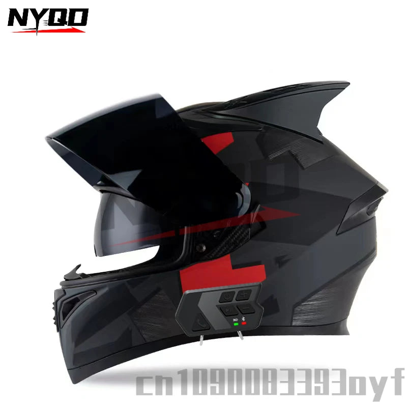 JieKai motorcycle helmet motocross full helmet with Bluetooth earphones for men women all season casco moto cascos para moto