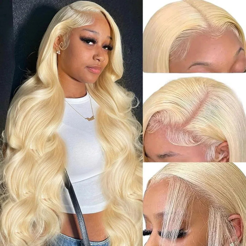 13X6 Body Wave Human Hair Wigs 100% Human Hair Quality Pre Plucked Brazilian Blonde Human Lace Front Wig 613 Hd Lace Frontal Wig