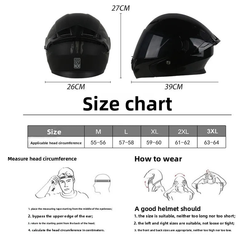 Motorcycle Helmet Dual Lens Cross-section Helmet Outdoor Cycling Flip Up Helmet Capacete Casco Moto with Bluetooth Headphones