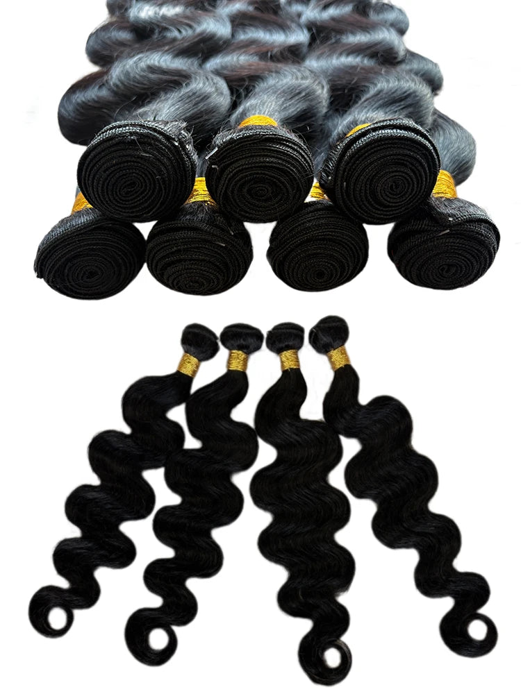 Black Body Wave Brazilian Human Hair Bundles 100% Unprocessed Virgin Hair Weave Extensions 14 16 18 20 30 36 Inches Human Hair