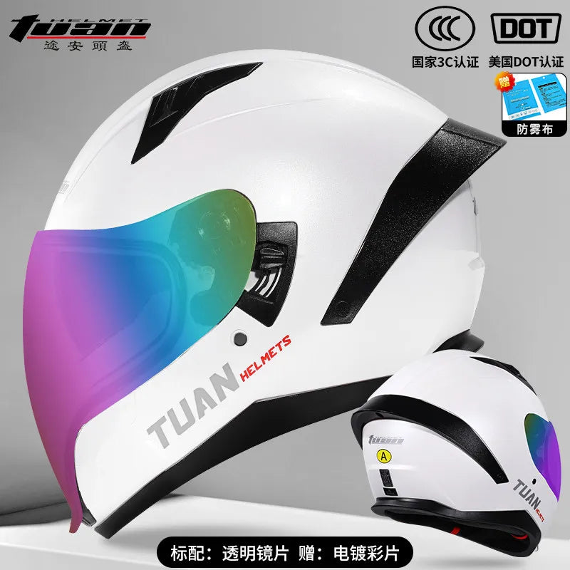 Motorcycle Helmet DOT Certified Double Mirror Drinking Water High Value Cycling Locomotive Full Helmet Ride