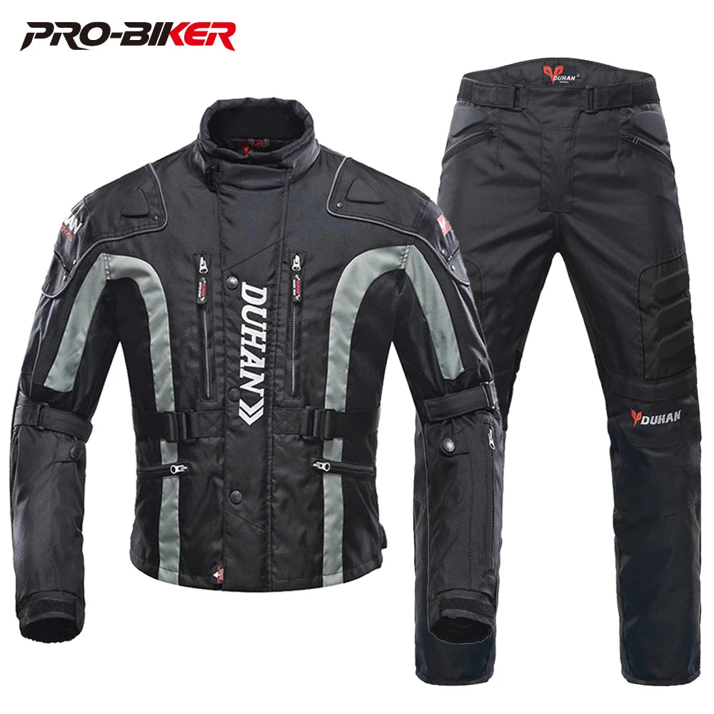 DUHAN Winter Motorcycle Jacket Moto Pants Wear-resistant Motocross Jacket  Windproof Moto Protector Touring Clothing