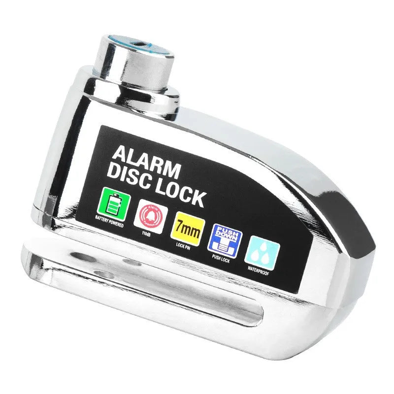 Metal Alarm Disc Lock - Waterproof Anti-Theft Brake Lock for Motorcycle Bicycle Electric Scooter