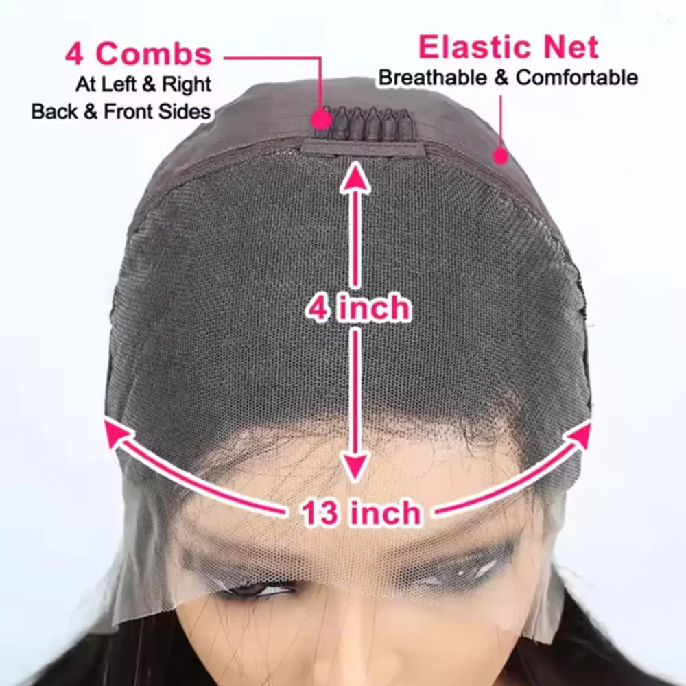 13x4 HD Lace Frontal Short Bob Wig Human Hair Wear and Go Wigs for Women 220 Density Pre Plucked Wigs with Baby Hair 8-14 Inches