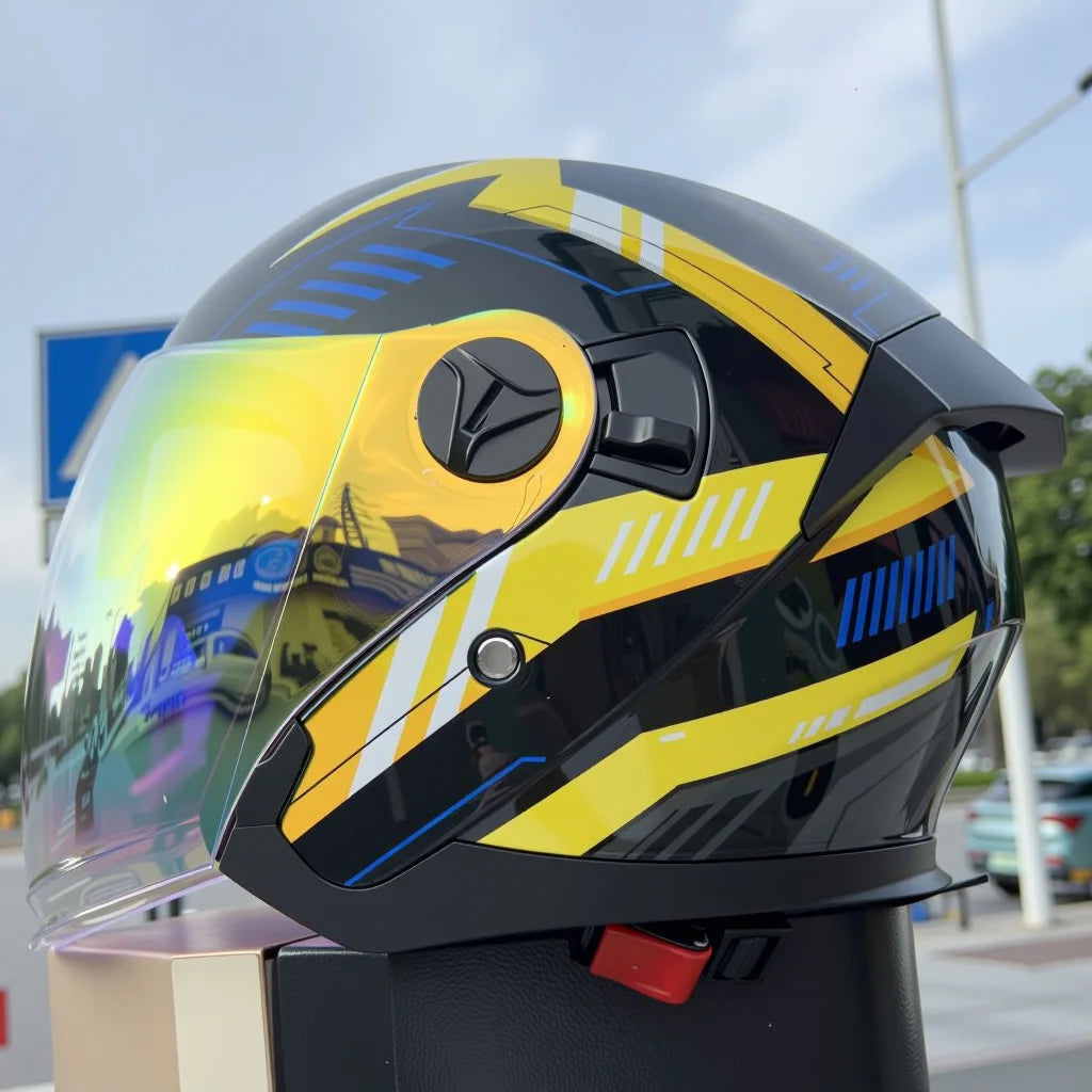 2025 Latest High Quality Motorcycle Helmet Half Covering Dual Lens Cascos para Motos Male Female Couple Capacetes de Moto