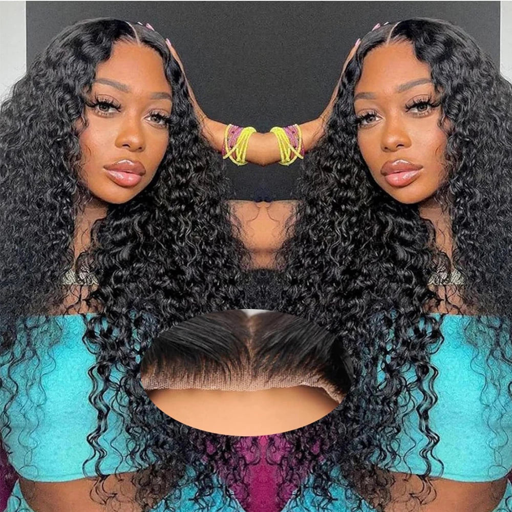 30 40 Inch Deep Wave 13x6 HD Lace Frontal Wigs Brazilian Hair 200% Density For Black Women Curly 360 Transparent Lace Wigs