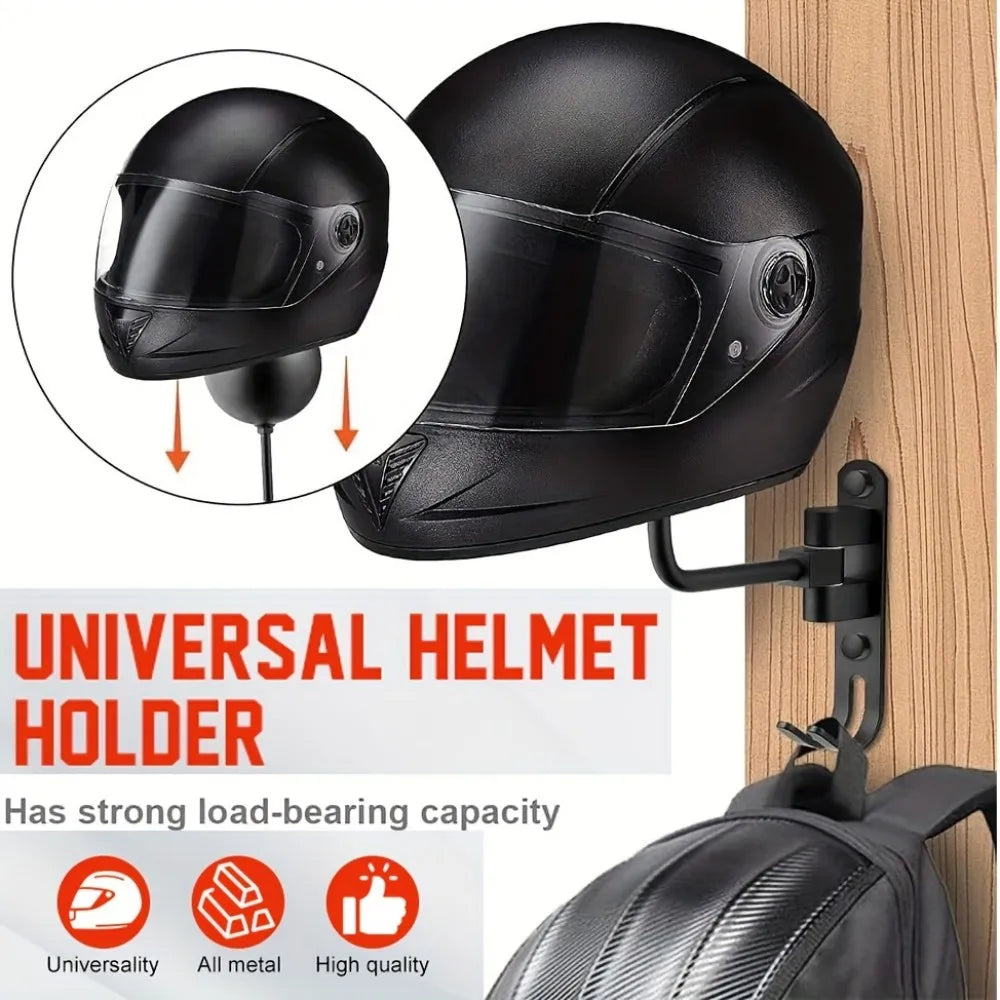 Multi Unctional Helmet Holder 180° Rotatable Motorcycle Helmet Moto Accessories Claw Hook Wall Mounted for Hanging Hat Jacket