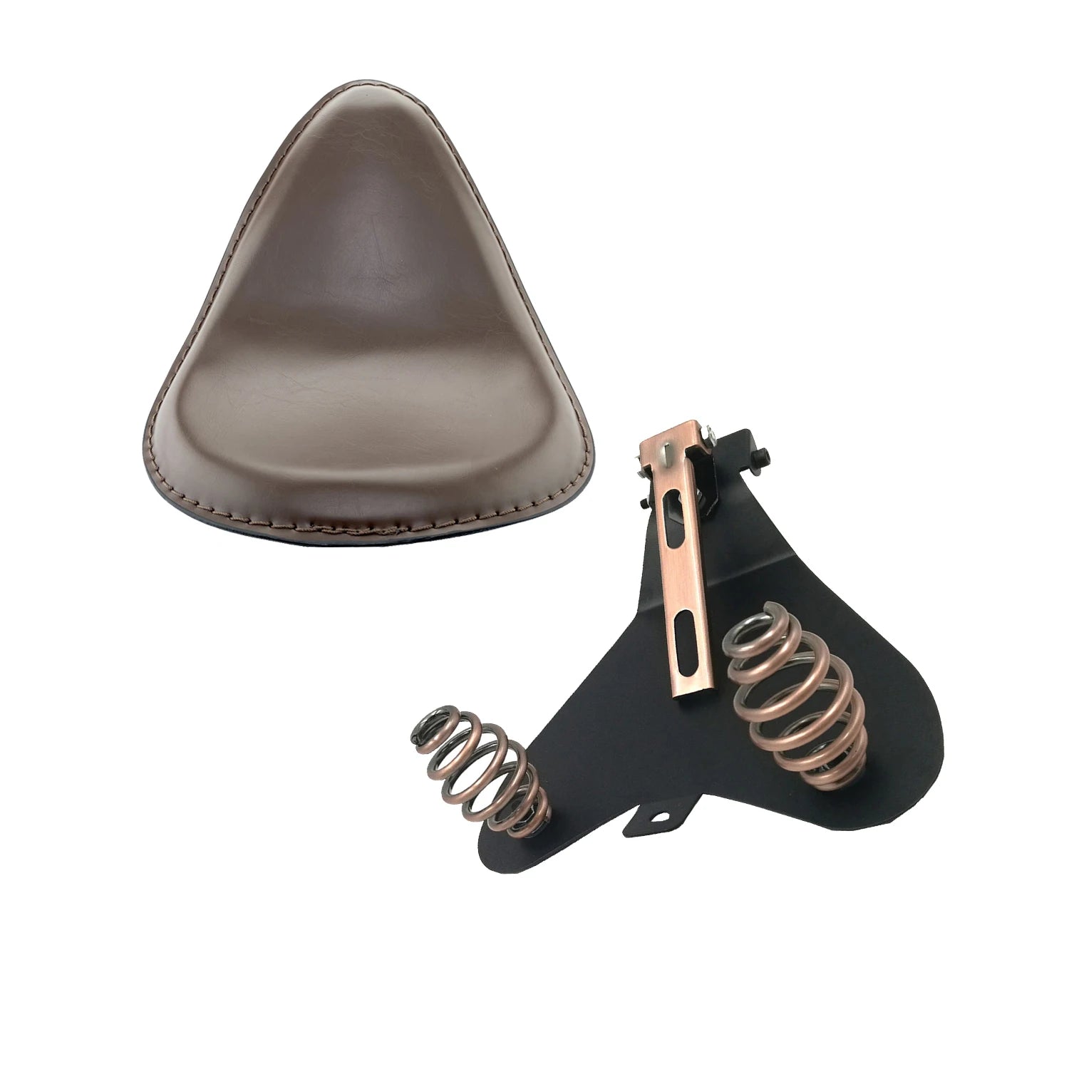 Motorcycle Brown PU Leather Driver Solo Seat+3" Spring Bracket For Harley Sportster Bobber Chopper 883 XL883L XL883C XLH1200