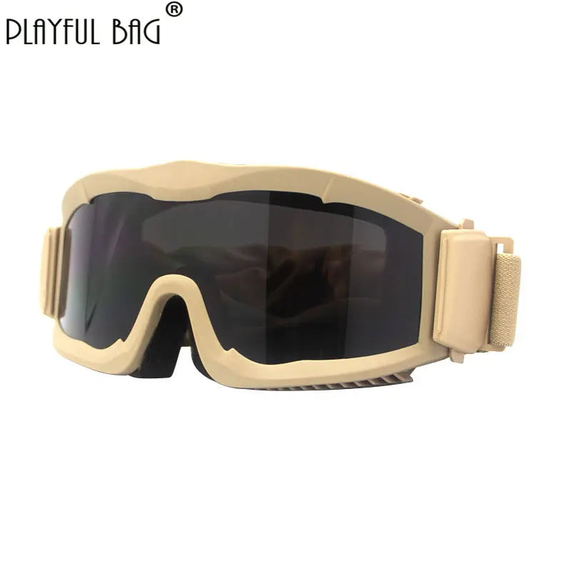 Alpha Tactical Goggles Wind-proof Glasses Eye Protection Airsoft Paintball Outdoor Riding Sports Goggles Motorcycle QG249S