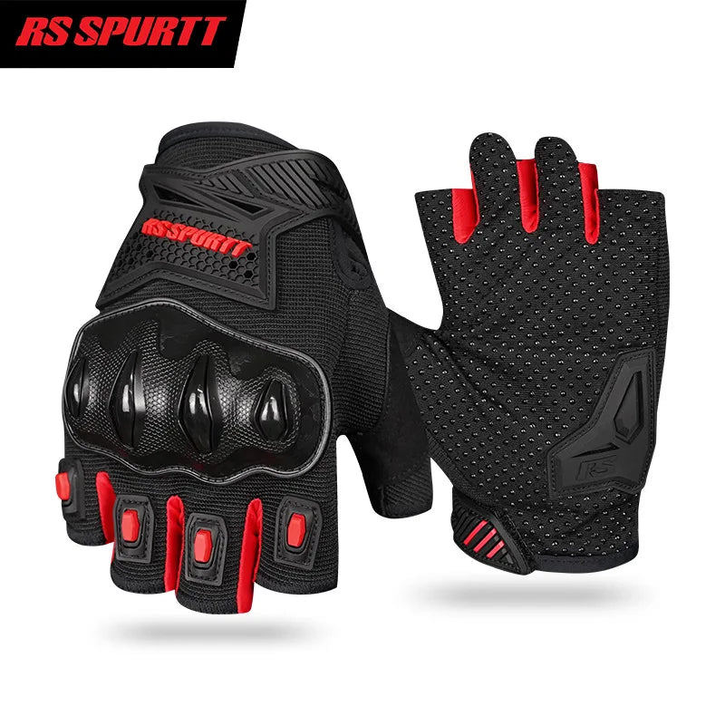 Motorcycle Gloves for Men Women Summer Breathable Riding Half Finger Gloves Shockproof Protective Gear Motorbike Bicycle Gloves