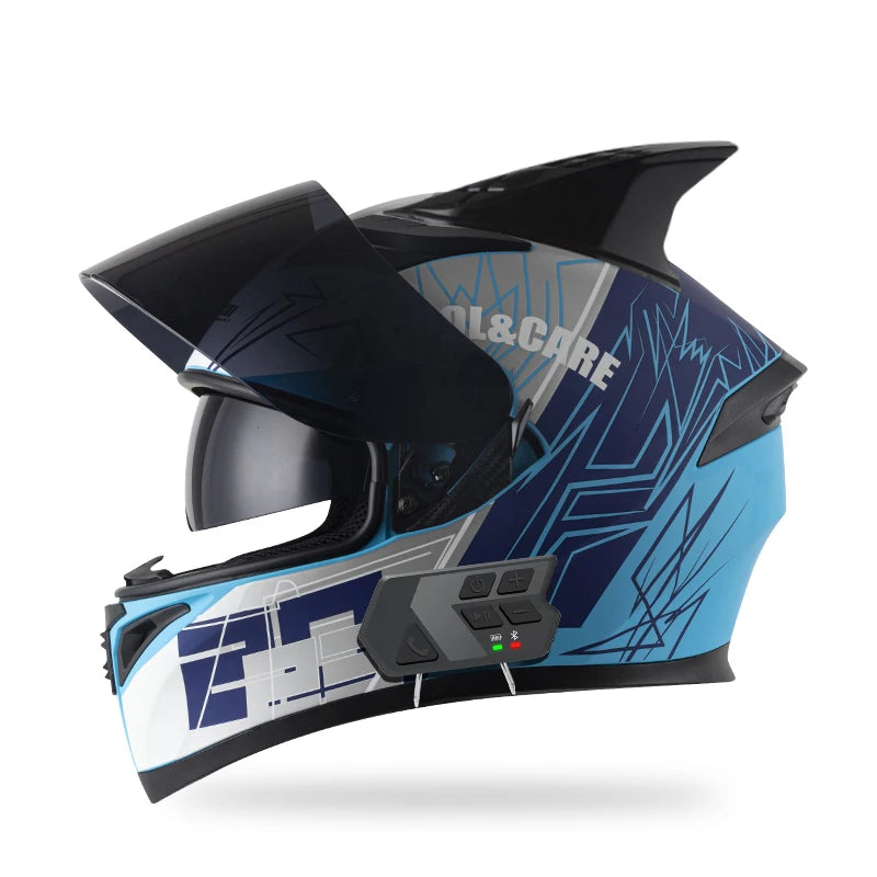 JieKai motorcycle helmet motocross full helmet with Bluetooth earphones for men women all season casco moto cascos para moto