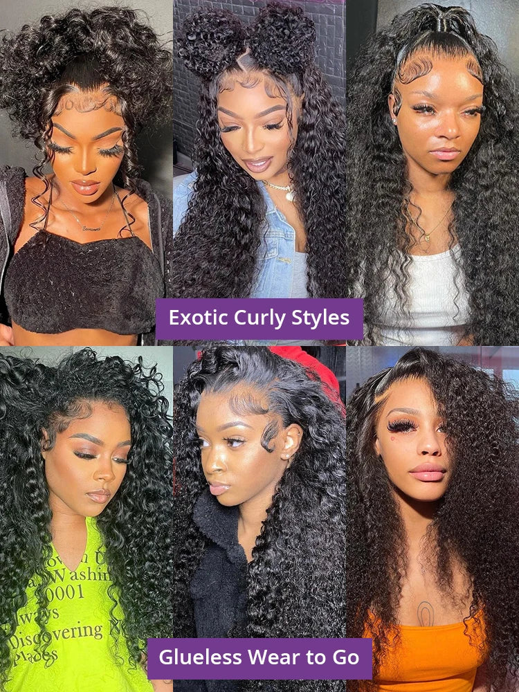 30 40 44 Inch Water Deep Wave 13x4 13x6 Hd Lace Frontal Wigs Human Hair 360 Full Lace Front Wig Curly Human Hair Wigs For Women