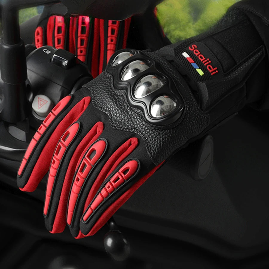 Spring and autumn motorcycle gloves for men and women, touchscreen compatible, anti-slip, anti-drop, breathable, windproof and w