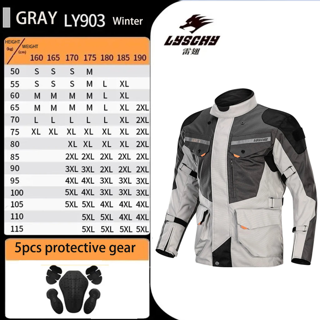 Winter Warm Motorcycle Jacket Pants Suit Waterproof Men Motorbike Riding Moto Jacket Protective Gear Armor Clothing