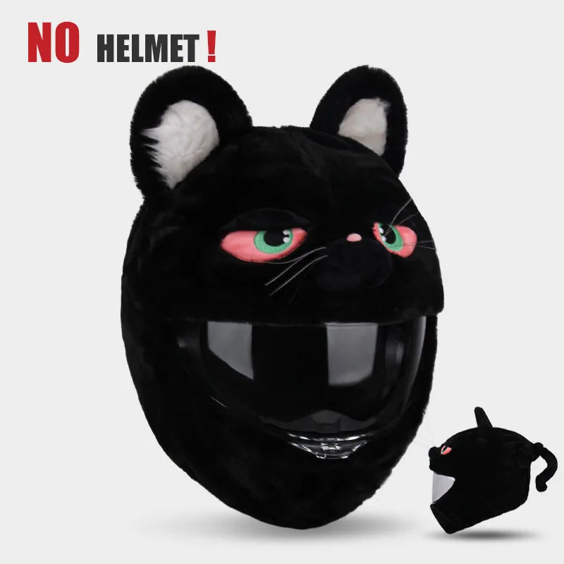 Uchoose Motorcycle Helmet Cover Cartoon Plush Helmets Hat With Crazy Large Flexible Ears Funny Helmet Protective Case For Riding