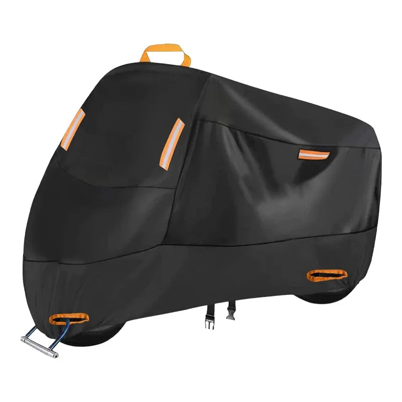 210D Silver Coated Motorcycle Cover Rainproof Sunshield Dustproof Bike Protector