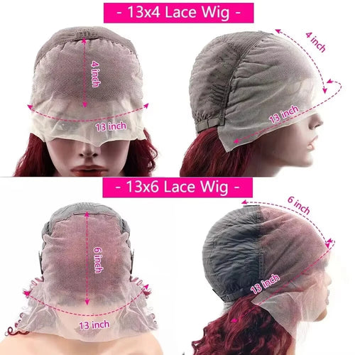 40 Inch 99J Burgundy 13x4 HD Lace Front Wig Body Wave 13x6 HD Lace Front Wigs Pre Plucked Red Colored Wigs For Women 200 Density