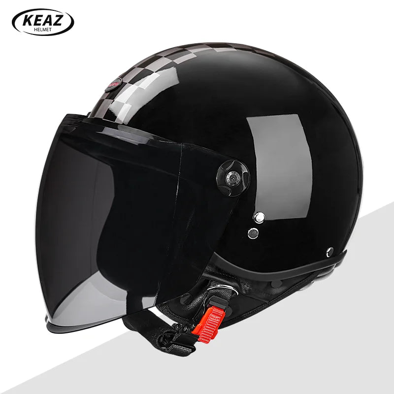 DOT Certified Universal 3/4 Open Face Motorcycle Helmet Advanced Technology for Maximum Comfort for Adult Long Rides All Seasons