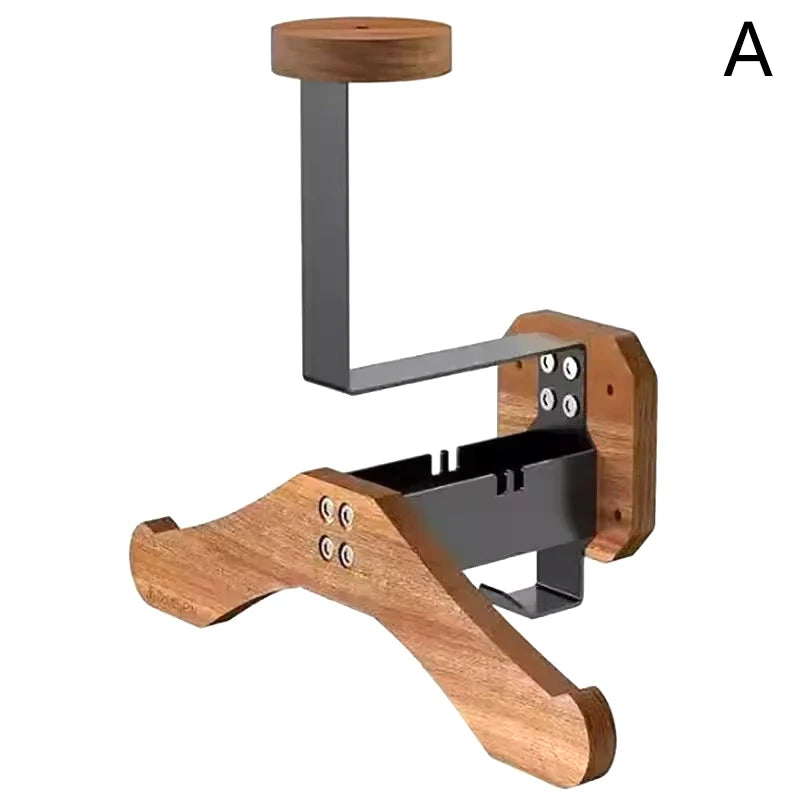 Black Walnut Helmet Holder 2-in-1 Helmet Racing Suit Hanger Motorcycle Helmet Mount Rack For Vest Equipment Solid Wood Hangers