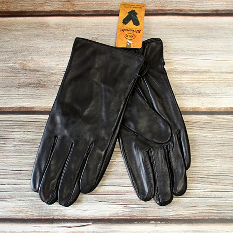 Autumn Thin Sheepskin Leather Gloves Men's Rayon Lining Spring and Summer Outdoor Bicycle Riding Car Driving Fashion Driver Fin