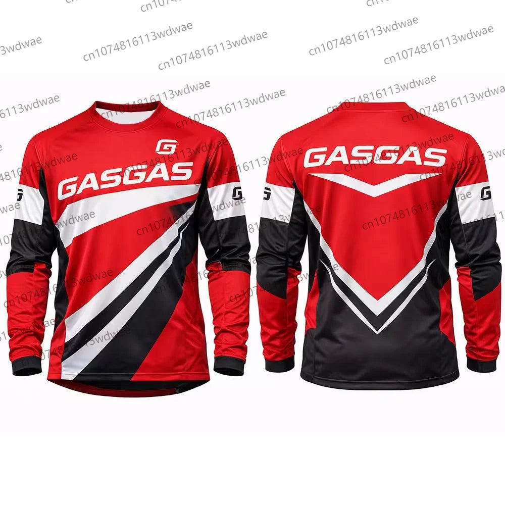 GASGAS Motocross Jersey Men Long Sleeve Racing Shirt Yellow Black Motorcycle Gear Off-Road MX Apparel  Gas Gas Logo Sportswear