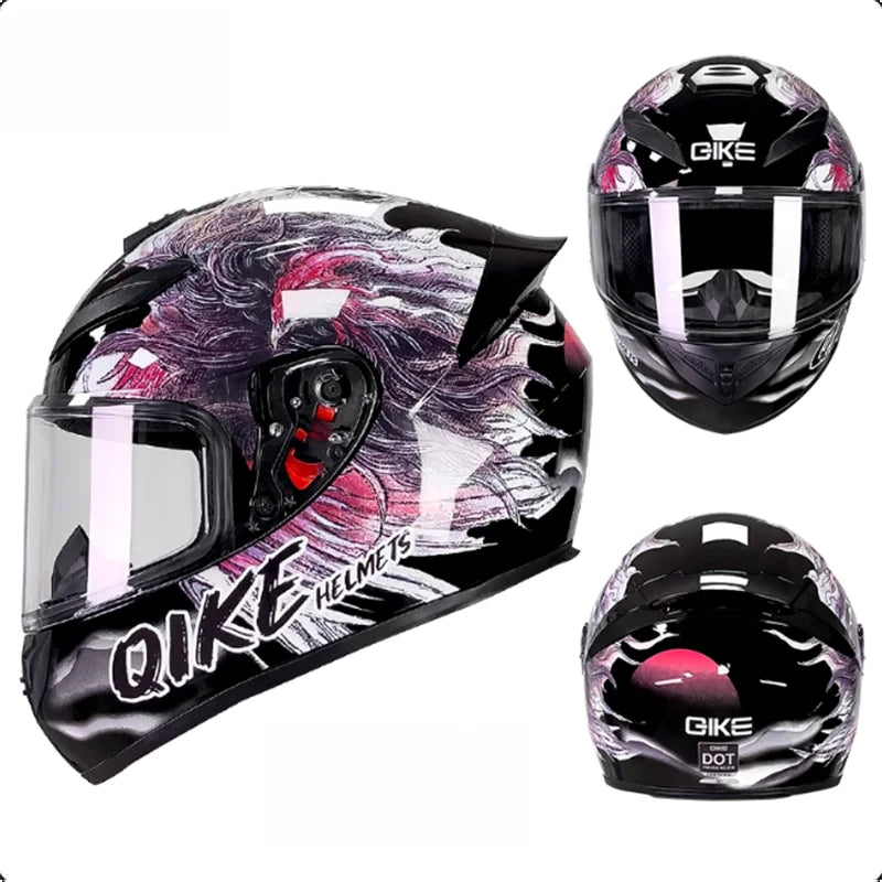 Latest Personalised Design Grey Wolf Pattern Motorcycle Full Face Helmet DOT Approved Possess Unmatched Comfort Thrilling Rides