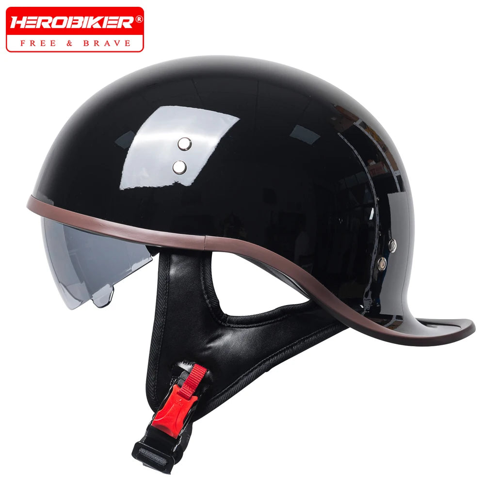 Retro Motorcycle Helmet Men Women Motorbike Half Helmet Riding Racing Moto Helmet DOT Certification Protection Vintage