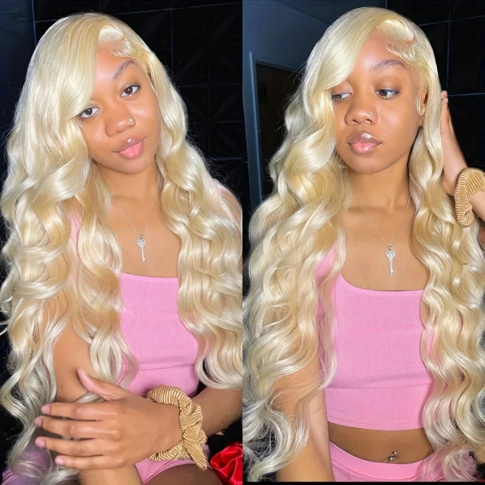 Human Hair 613 Body Wave Wig 200%Density 46 Inch Honey Blonde 13x4 13x6 HD Transparent Lace Frontal Wig Brazilian PrePlucked Wig