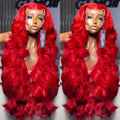 30 40 Inch Hot Red 13x6 Hd Lace Frontal Wigs Human Hair Wig Brazilian Red Colored Body Wave 13x4 Lace Front Wig For Black Women