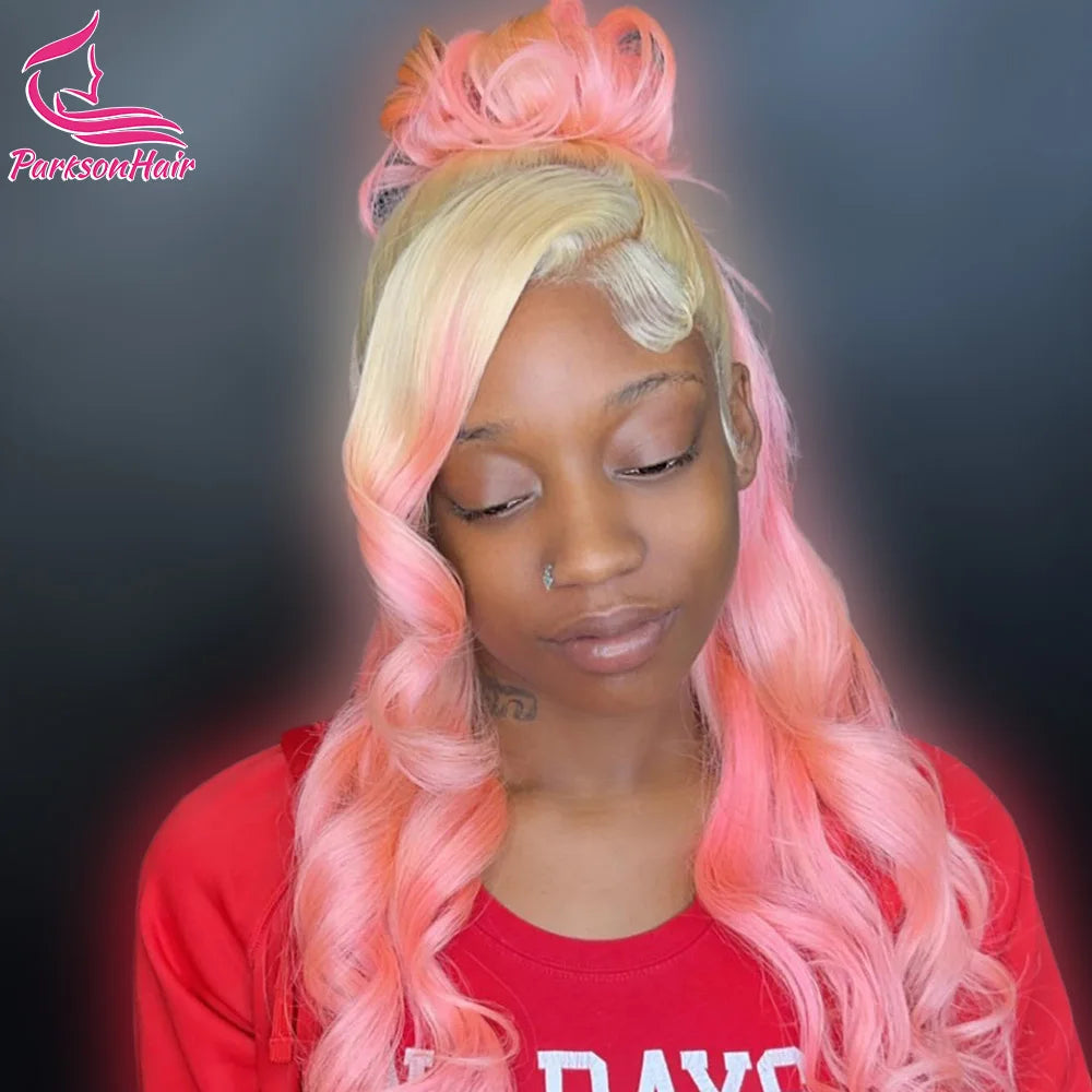 Blonde 613 Colored Pink 13x4 13x6  Lace Front Human Hair Wig  For Women Pre-Plucking Brazilian Body Wave Ombre Lace Frontal Wigs