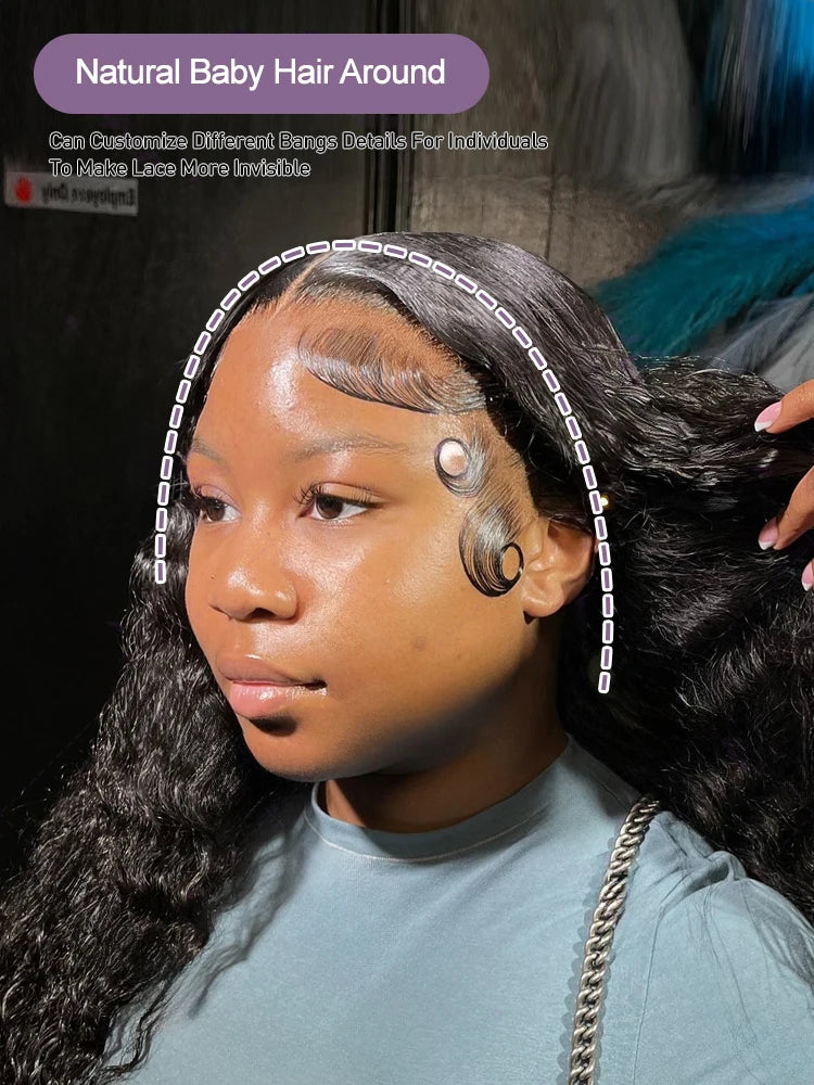 Bouncy Curlys Lace Wig 13X4 13X6 250 Density 30 40 Inches Brazilian Human Hair Wig 13X6 Human Hair Multi Parting