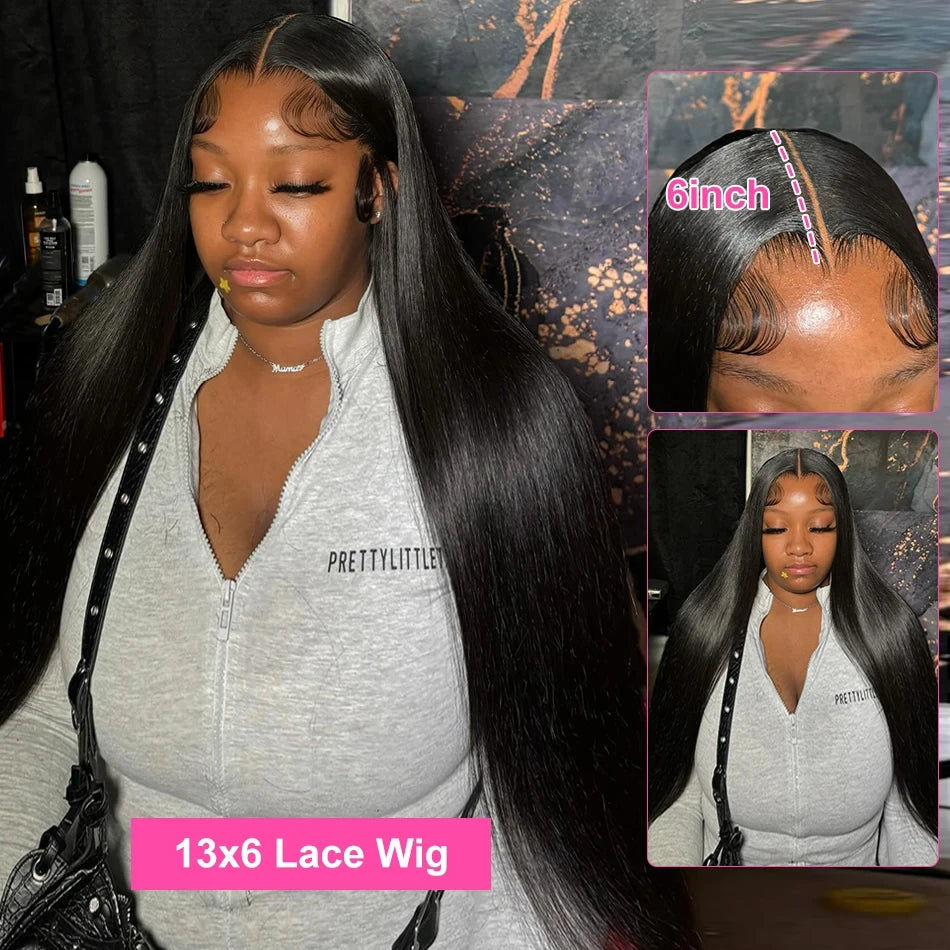 220% Bone Straight 360 Full Transparent Lace Front Human Hair Wigs 13×6 HD Lace Frontal Wig 30 40 Inch Black Real Human Hair Wig
