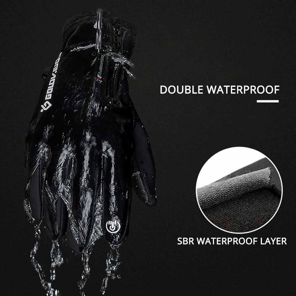 Motorcycle Gloves Moto Gloves Winter Thermal Fleece Lined Winter Water Resistant Touch Screen Non-slip Motorbike Riding Gloves