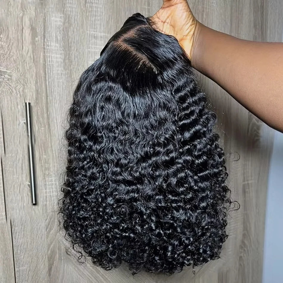 Brazilian 13x4 Glueless Curly Lace Front Wig Short Bob Frontal Wig Deep Water Wave 13X6 Hd Lace Frontal Human Hair Wig For Women