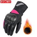 Suomy Winter Warm Motorcycle Gloves Windproof Waterproof Lady Pink Motorbike Riding Gloves Women Purple Motocross Guantes XS-XXL
