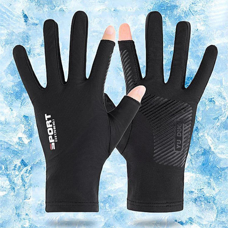 Outdoor Sports Ice Silk Touch Screen Riding Gloves for Men Women Breathable Glove Non-Slip Motorcycle Gloves for Cycling Driving