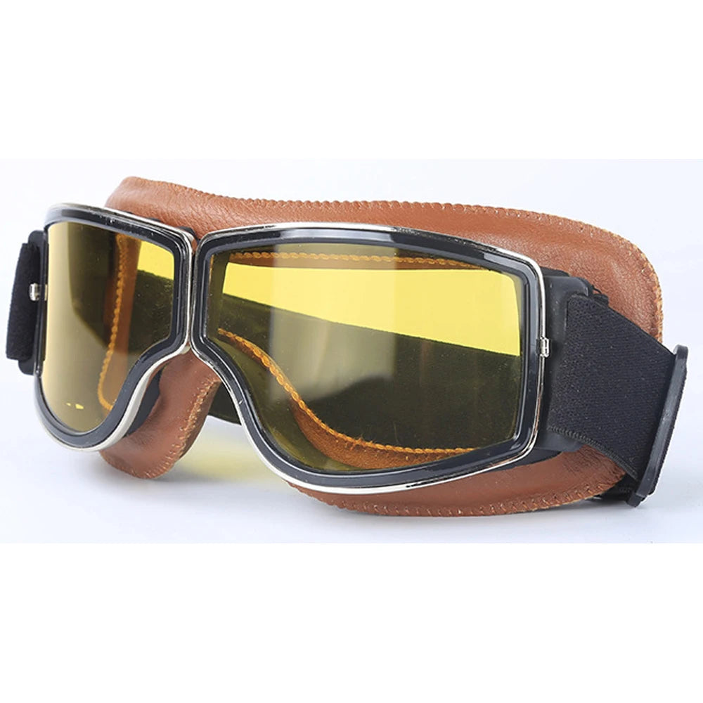 Motorcycle Vintage Retro Sunglasses Leather Goggles Glasses For Vespa Vintage Glass Motorcycle Motocross Goggles Ski