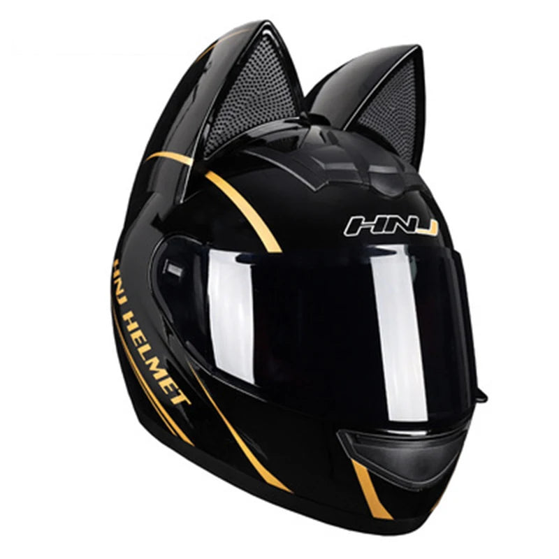 2022 Motorcycle Cat Ear Helmet Capacete Casque Full Face Helmet Women Moto Ear Helmets Personality Motorbike Helmet Motocross