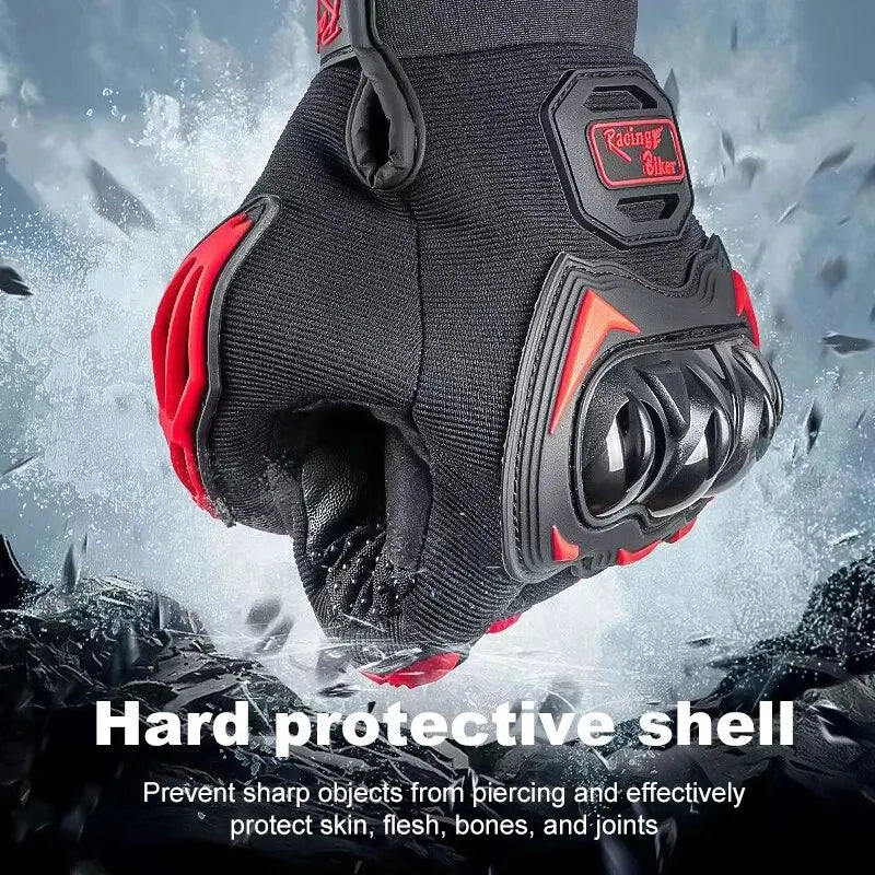 Motorcycle Riding Gloves Men's Non-Slip Off-Road Racing Bicycle Gloves Black Summer and Winter Anti-Fall Cycling Gloves