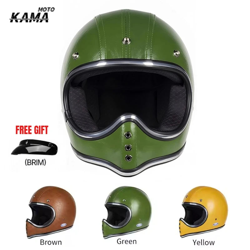 HOT Retro Full Face Motorcycle Helmet ABS Multi-color Options Available Full Face Helmet ABS Enhanced Comfort for Long Rides