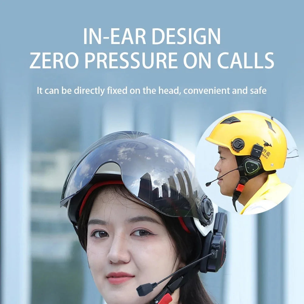 LX1 Motorcycle Summer Helmet Special Bluetooth Headset Portable CVC Smart Noise Cancelling Waterproof Takeaway Headset Blue
