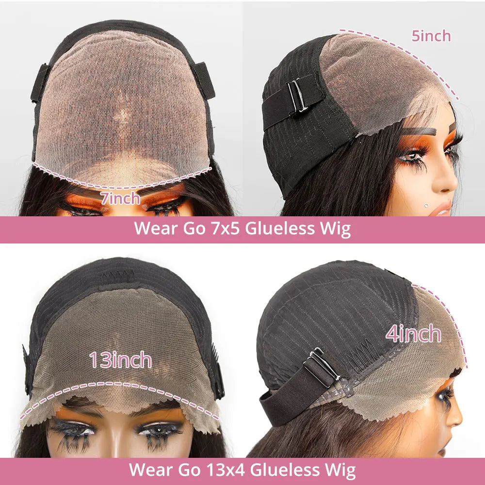 Curly 250% Bob Wig Human Hair Wigs Wear Go 13x4 Glueless Wig Deep Wave 7x5 HD Lace Closure Wigs 250%  Ready To Go With Baby Hair