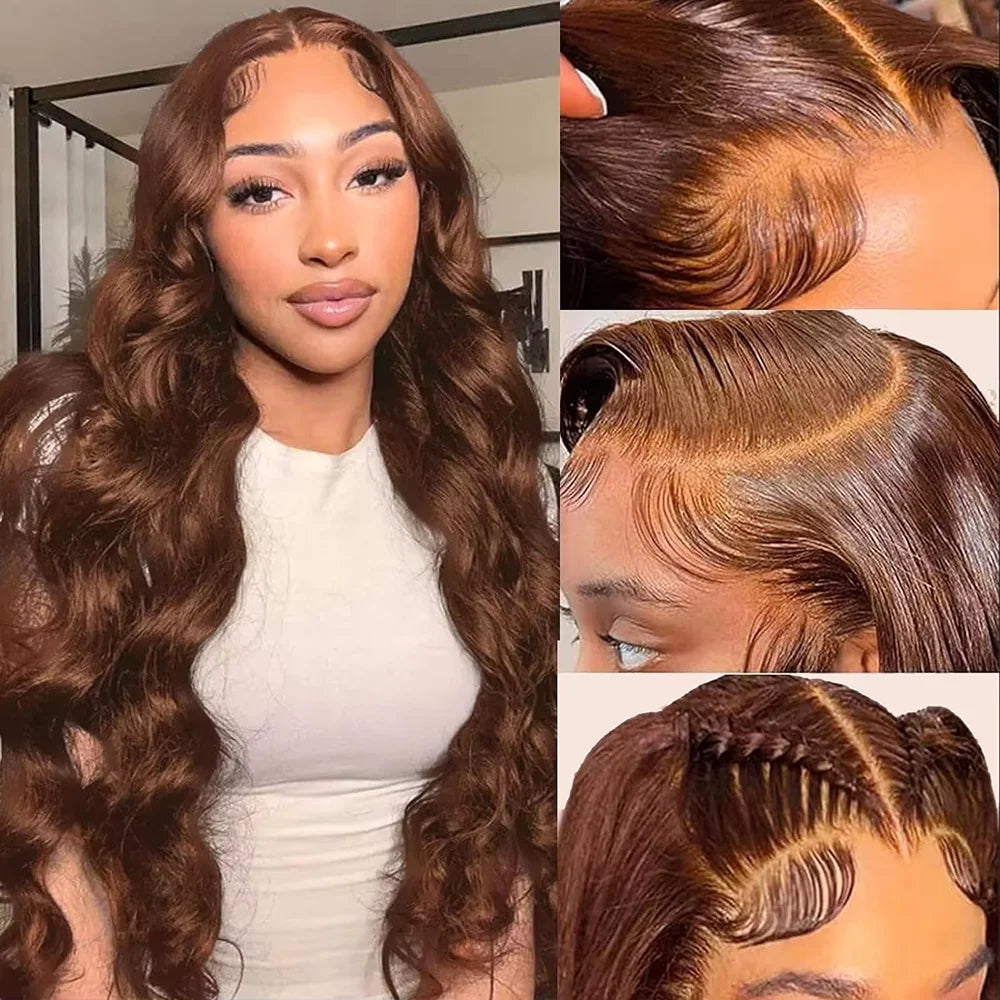 13x4 Chocolate Brown Body Wave Lace Front Wig 40 46 Inch Brazilian Human Hair Wigs Lace Front Wig 13x6 Brown Wig For Women