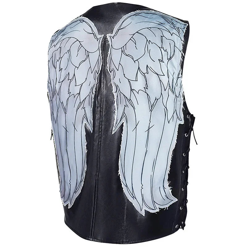 Daryl Dixon Costume Cosplay Vest angel Wings Vest Halloween Costume Jacket Carnival Suit Disguise For Adult Men Motorcycle Vest