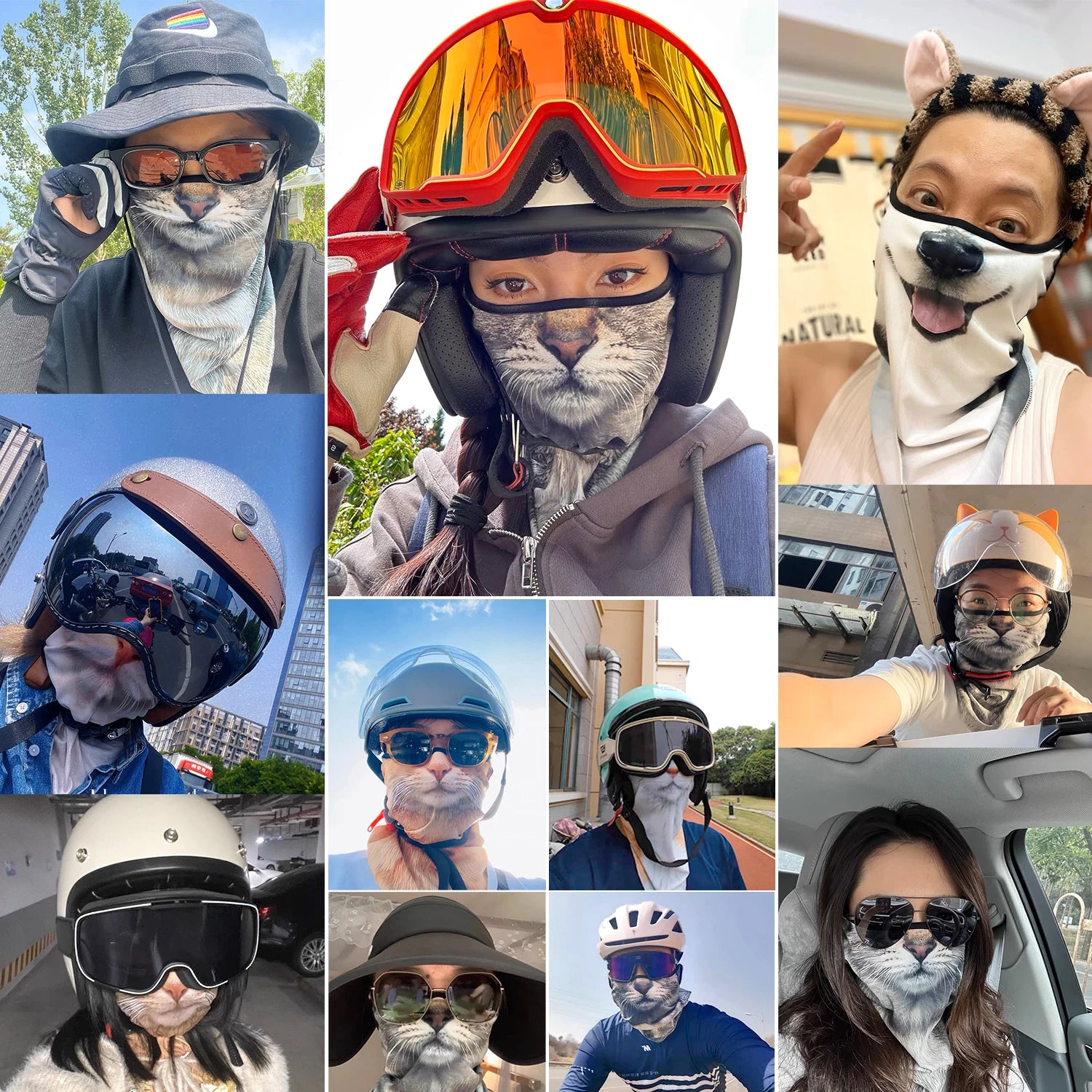 Motorcycle Face Mask Moto Helmet Breathable Bandana Hood Ski Neck Warmer Gaiter Windproof Dustproof Scarf Biker Mask