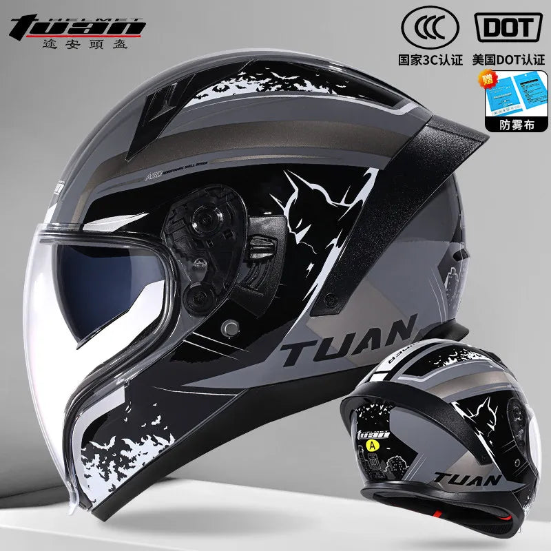 Motorcycle Helmet DOT Certified Double Mirror Drinking Water High Value Cycling Locomotive Full Helmet Ride