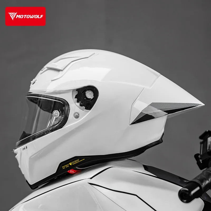 MOTOWOLF H1 Motorcycle Full Face Helmet Big Tail Lightweight All Seasons Racing Helmet Cascos Para Moto For Men Women