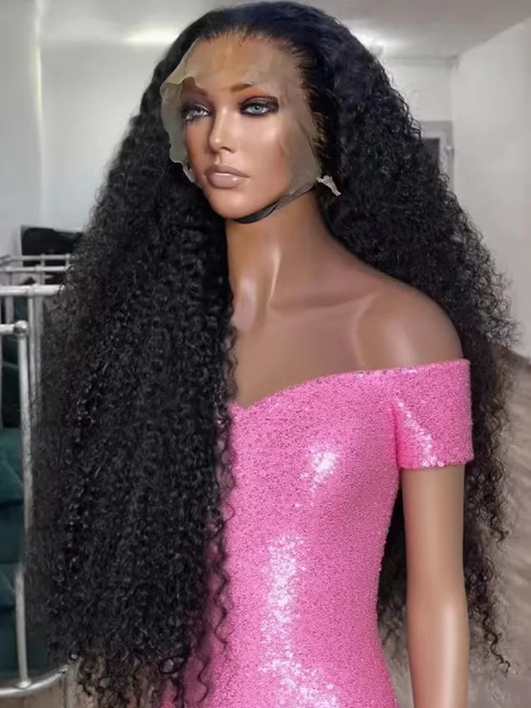 Deep Curly Lace Front Wigs Transparent HD 13x4 Lace Frontal Wigs Deep Wave Human Hair Wigs For Black Women Wet And Wavy