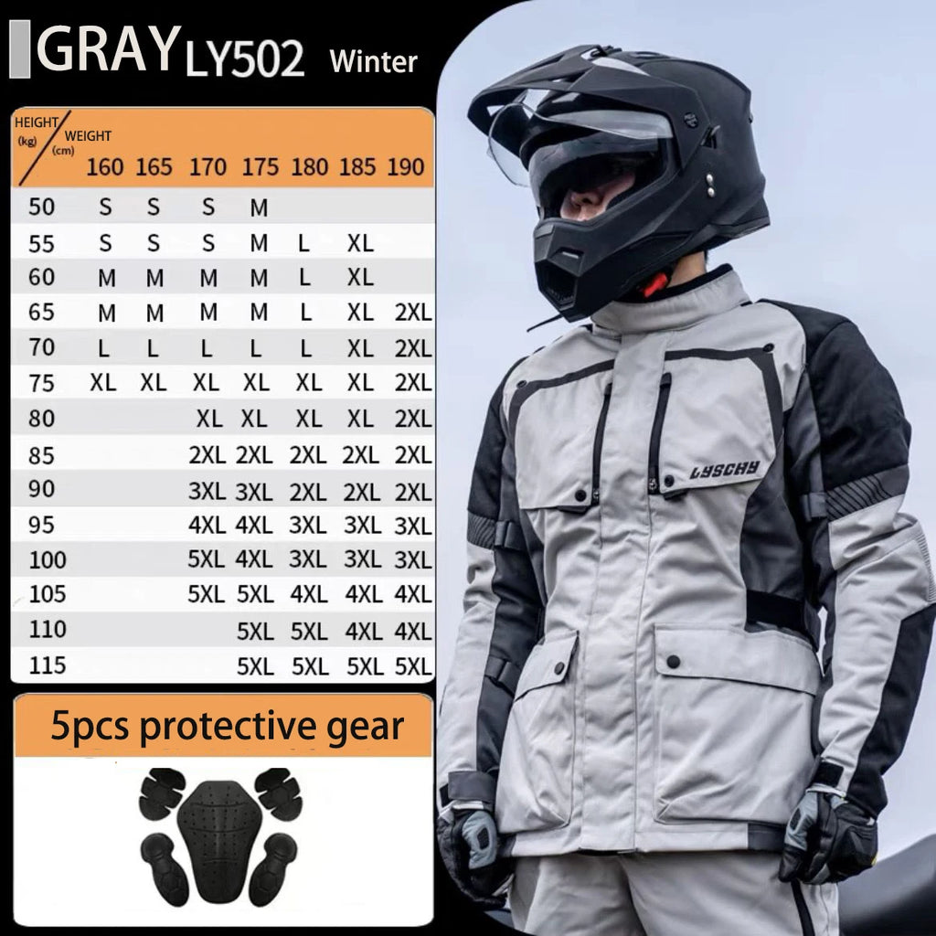 Winter Warm Motorcycle Jacket Pants Suit Waterproof Men Motorbike Riding Moto Jacket Protective Gear Armor Clothing