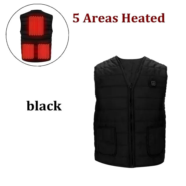 Men Motorcycle Rider Heated Vest  Autumn winter Smart heating Cotton Vest Heated V neck vest Women Outdoor Vest Winter Warm vest